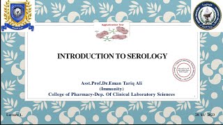 Lab training  Serology  introduction to serology DrEman Tariq 20232024 [upl. by Finzer897]