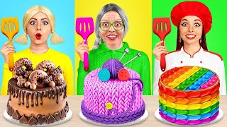 Me vs Grandma Cooking Challenge  Cake Decorating Challenge for 24 Hours by RATATA COOL [upl. by Fillian202]