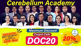 Cerebellum NEET PG Plan Coupon Code  Cerebellum Academy Coupon Code For Mission Plan [upl. by Mulvihill]