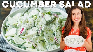 Creamy Cucumber Salad Recipe  Easy and Delicious [upl. by Enia]