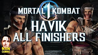 Havik  ALL Brutalities amp Fatalities in Mortal Kombat 1 [upl. by Hisbe]