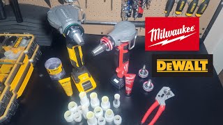 MILWAUKEE M12 FUEL 253220 VS DEWALT XR BRUSHLESS DCE410 PEX EXPANDER TOOLS  TOUGH CHOICE [upl. by Alanna961]