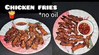 air fryer recipe  oil free chicken fries recipe  no oil chicken recipe  healthy chicken recipe [upl. by Hepzi624]