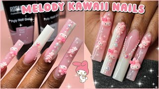 MELODY KAWAII POLYGEL NAILS NEW ROSALIND HUGE POLYGELS  Nail Tutorial [upl. by Wightman]