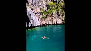 Jumping into Barracuda Lake Coron Philippines [upl. by Aisatana846]