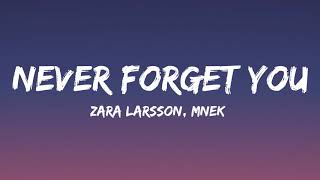 Zara Larsson MNEK  Never Forget You Lyrics [upl. by Diad]