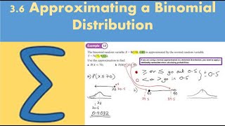 36 Approximating a Binomial Distribution STATISTICS AND MECHANICS 2  Chapter 3 [upl. by Mackenzie]