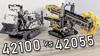 LEGO Bucket Wheel Excavator vs LEGO Liebherr R9800  LEGO 42055 vs 42100  LEGO 42100 vs 42055 [upl. by Chariot]