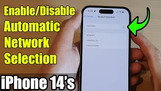 iPhone 14s14 Pro Max How to EnableDisable Automatic Network Selection [upl. by Cutlip188]