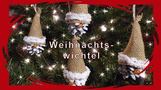 Wichtel aus Jute und Kienapfel basteln DIY [upl. by Nwahsuq865]