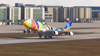 Best View Moment Landing BOEING 747 At Tampa Internatinal Airport [upl. by Rolland]