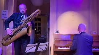 Bert Brandsma plays a big Bass Saxophone solo on After Youve Gone with JanHendrik Ehlers on piano [upl. by Leitman]