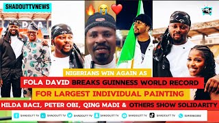 Nigerian wins as Fola David breaks Guinness world record with largest individual painting Peter Obi [upl. by Inness]