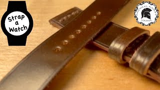 HOW TO MAKE an Unlined Shell Cordovan Leather Watch Strap wrap stitching or saddle stitching amp more [upl. by Nett]