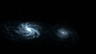 Galaxy Collision Simulation  SpaceSim [upl. by Ellehcsar]