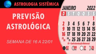 PREVISÃO ASTROLÓGICA  SEMANA DE 16 A 22 DE JANEIRO DE 2022 [upl. by Bradan255]