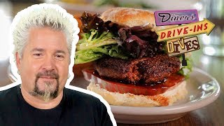 Burger Made Entirely of BACON  Diners Driveins and Dives with Guy Fieri  Food Network [upl. by Aikehs]