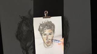 Watercolor Portrait  Young man w green eyes timelapse art drawing painting [upl. by Emirej216]