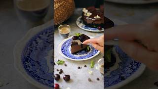 Double Chocolate Cheesecake w Fresh Cherry Sauce food [upl. by Esinek]