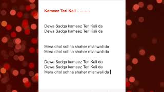 kameez Teri Kali Lyrics  Speech of democracy 20 [upl. by Akehsay]