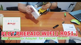 PLDT Home Prepaid Wifi  R051   add antenna adapter for external Ant [upl. by Etterual]