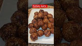 cripsy pottato balls easy snack recipeshortvideofoodquick [upl. by Aihsit]