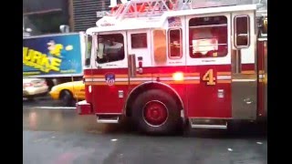 FDNY New York City Fire Truck CRAZY AIR HORN Engine 54 Battalion 9 Ladder 4 [upl. by Ggerk]