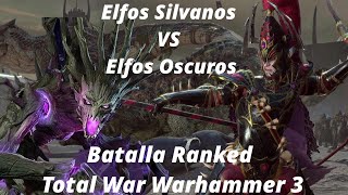 Elfos Silvanos VS Elfos Oscuros Batalla Ranked Total War Warhammer 3 [upl. by Chaddie]