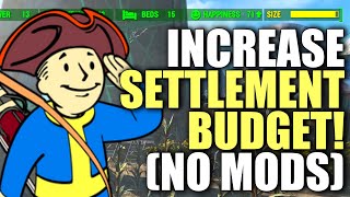 Fallout 4 INCREASE Settlement Budget With No Mods Easy Trick For Bigger Settlements [upl. by Dumond548]