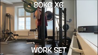 Overhead press 80kg x6 Road to 125kg [upl. by Ainosal]