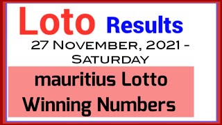 Mauritius Loto Results  November 27 2021  draw 27112021 Saturday [upl. by Leff]