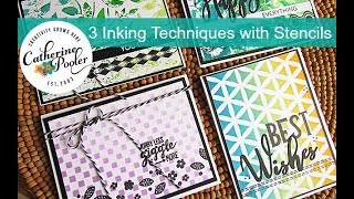 3 Ink and Stencil Techniques for Card Making [upl. by Ahtikal226]