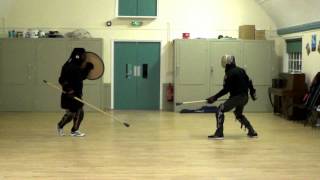 Slowmotion rattan spear flexing not that much in the thrust  HEMA [upl. by Yekcin]