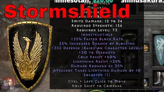 D2R Unique Items  Stormshield Monarch [upl. by Melesa]