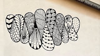 Zentangle art for beginners  Doodle patterns  Zendoodle  Relaxing Quick Doodles Ideas [upl. by Liebman416]