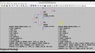 CMOS Inverter VTC curve simulation in LTspice  How does CMOS Inverter work [upl. by Anaihk]