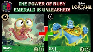 🟢🔴 EMERALD RUBY MORPH FLOODBORN COMBOS LOOK VERY STRONG  Disney Lorcana Gameplay [upl. by Strauss]