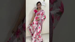 Light weight pink and white floral print saree sirivennelahomeworld  trendingreels youtubeshorts [upl. by Annawek]