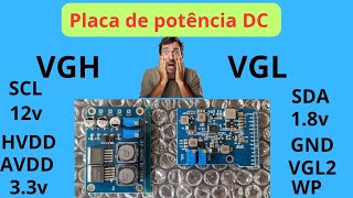 placa para display tela vcon tv  vgh vgl hvdd avdd gnd 18v 33v vgl2 wp scl sda  nova [upl. by Akinehc]