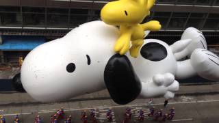 Macys Thanksgiving Day Parade 2014 Snoopy Balloon From Above [upl. by Meunier]