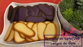 Lengua de gatoUbe lengua de gato or butter cookies [upl. by Nelleoj]