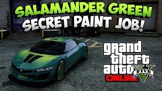 GTA 5 Rare Cars  Salamander Green Secret Paint Job Online GTA 5 Rare Cars [upl. by Sordnaxela]