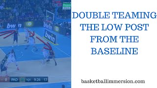 Basketball Defense Double Teaming the Low Post from the Baseline [upl. by Dressel]