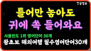 그냥 틀어만 놓으세요 여행시 가장 많이 쓰는 영어단어 30개반복하면 외워져요 7회 반복재생 한글발음 포함 [upl. by Ennaitsirhc109]