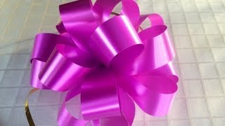 How To Make A Puff Bow  A Tutorial On How To Make A Bow For Flower Bouquets [upl. by Nayarb476]