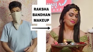 Male to female makeup  rakshabandhan festival [upl. by Buote]