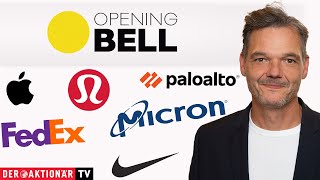 Opening Bell Nike Lululemon FedEx Micron Technology Palo Alto Apple [upl. by Squire]