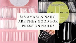 19 Amazon 3XL nails Review  gootrades square nails [upl. by Atsahs402]