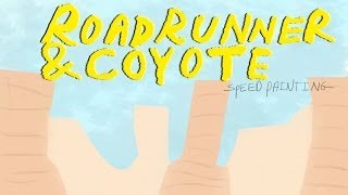 ROADRUNNER amp COYOTE Looney Tunes speed drawing [upl. by Lymn730]