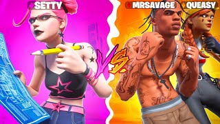 Setty vs Fortnite Pros 😳 ft Queasy MrSavage amp more [upl. by Gunnar640]